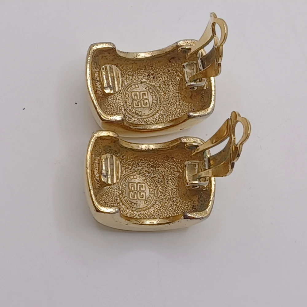 Givenchy Vintage Gold Hoop Half Moon  Earrings - Picture 3 of 6